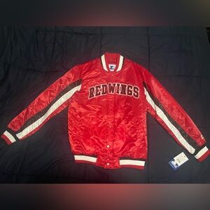 NEW, TAGS, NEVER WORN. Satin Detroit Red Wings Starter jacket.